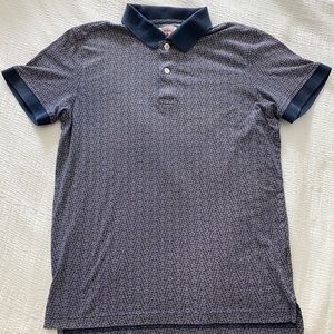 Navy Patterned Brooks Brothers Polo Short